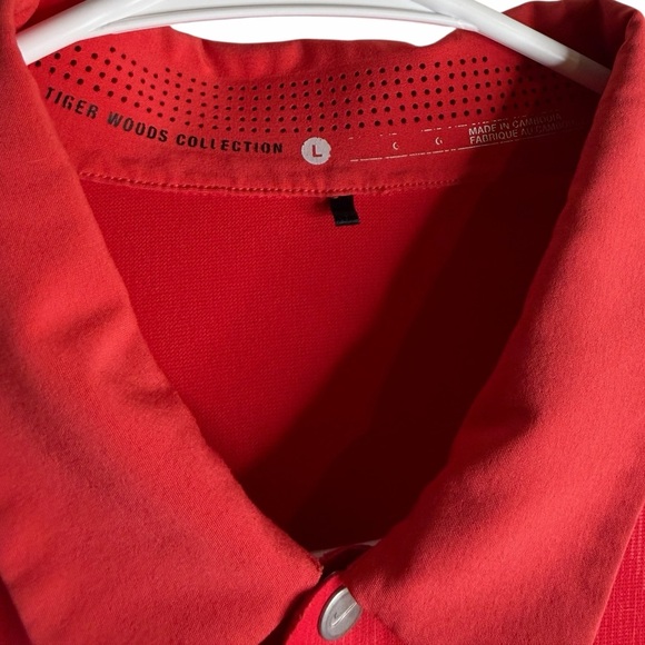 Nike Tiger Woods Collection Dri-Fit Polo Shirt Red Men’s Large Golf - Picture 4 of 6